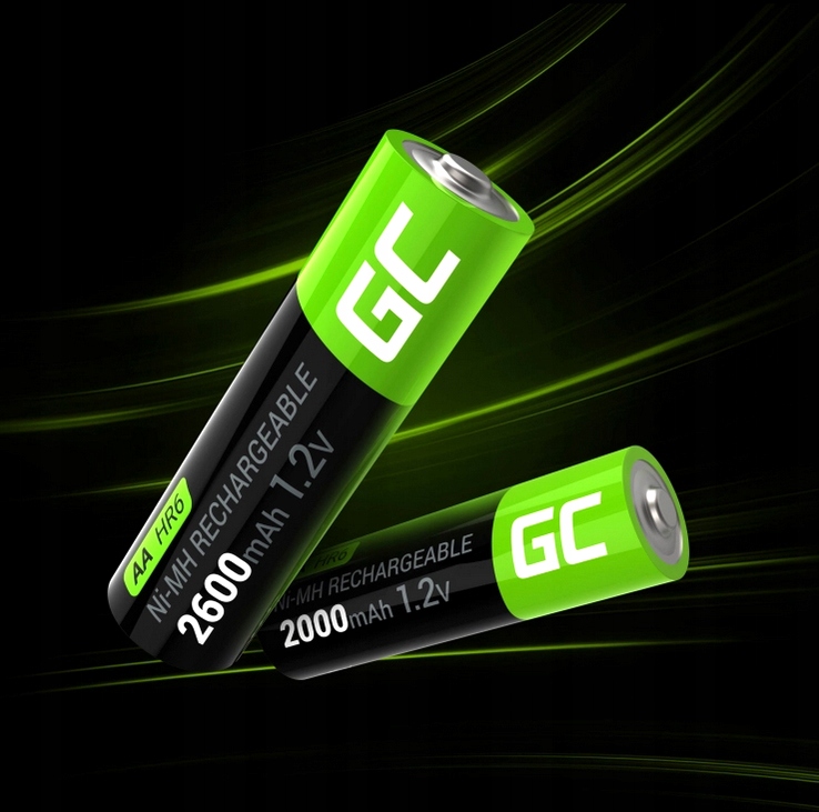 12x AKUMULATORKI BATERIE AA R6 GREEN CELL 2600 mAH Symbol baterii AA (R6)