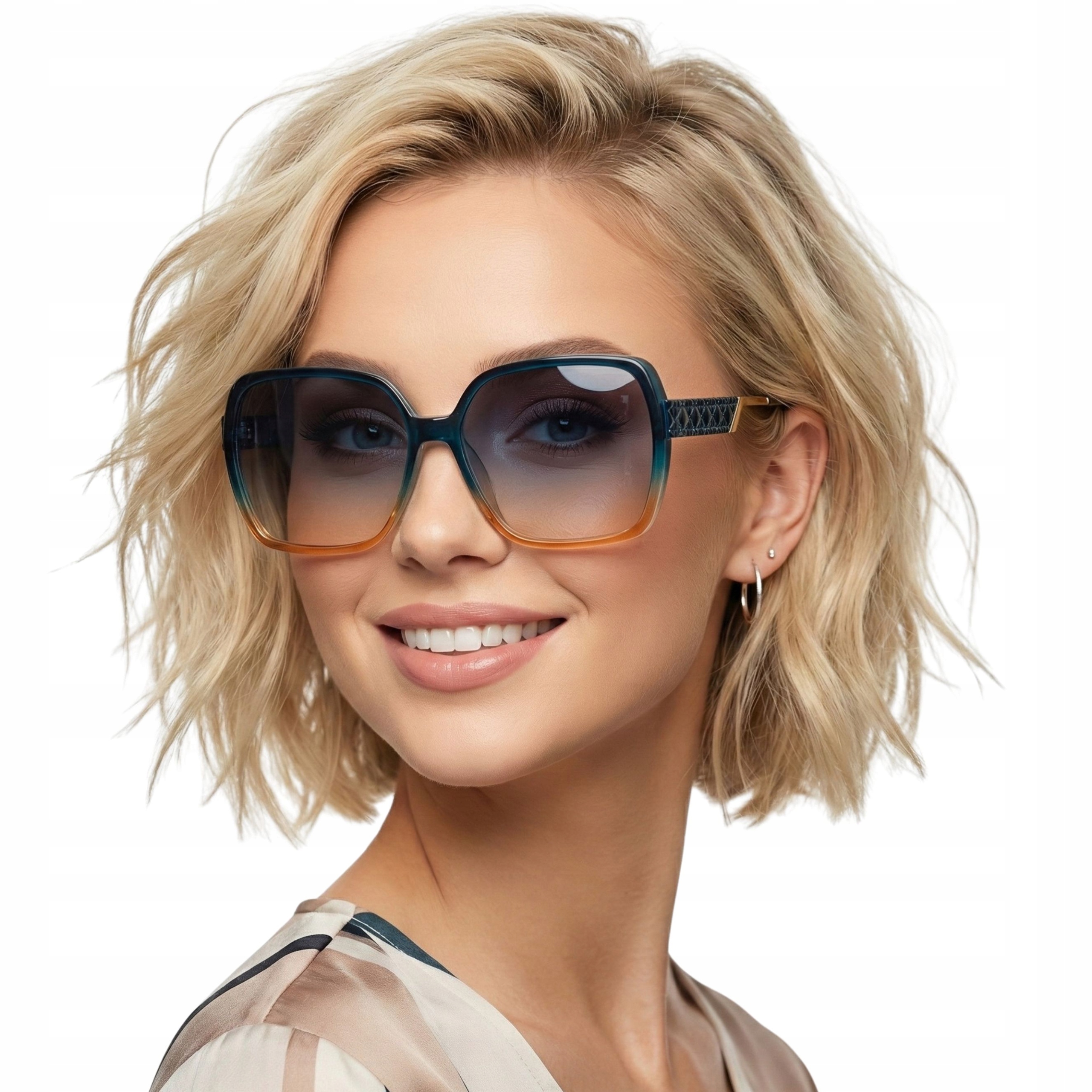 Okulary przeciwsłoneczne damskie z polaryzacją duże cieniowane ombre Brilo