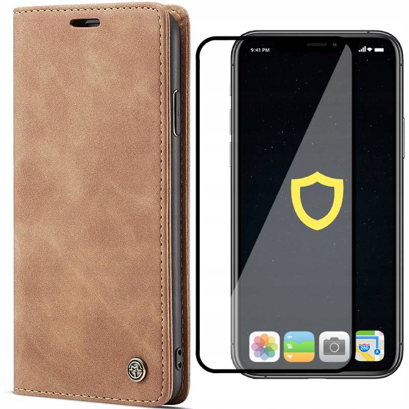 

Etui skórzane Zaps portfel do iPhone Xs Max +Szkło