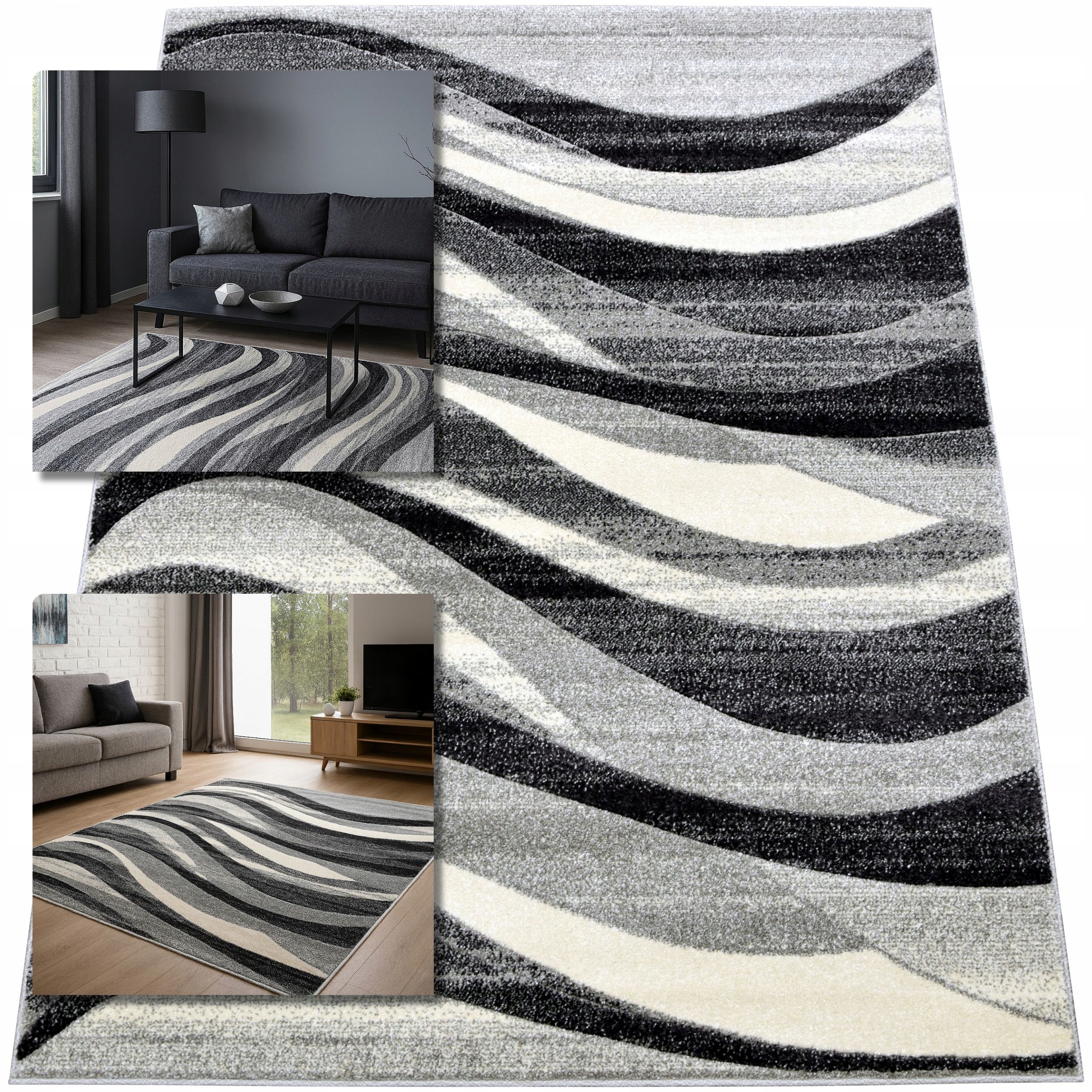 Koberec 200x300 Romantický Šedý Koberec Do Obývacího Pokoje Loft Moderní Koberec