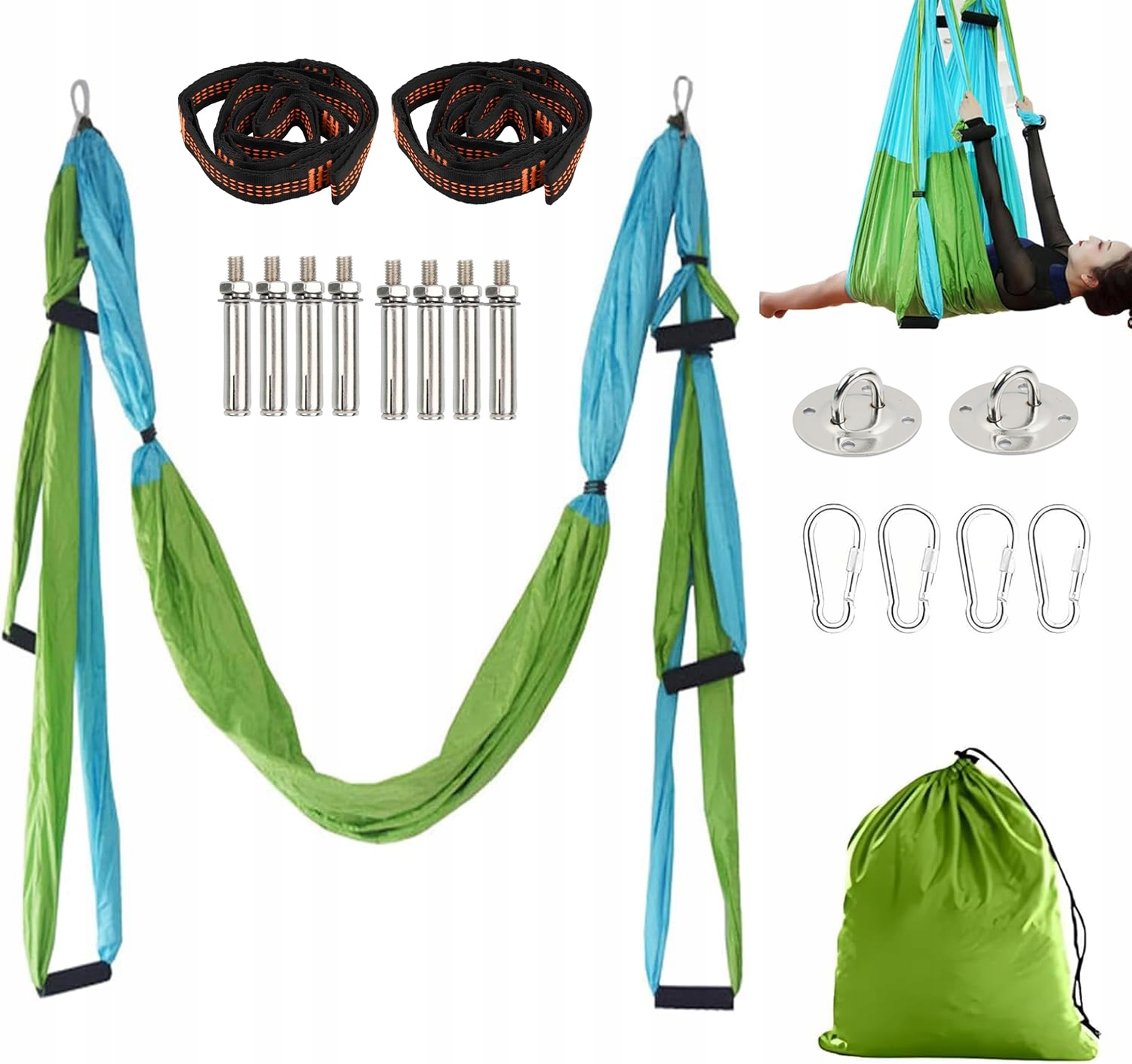 Houpací Síť Na Jógu, Akrobatický Šátek Kompletní Sada Pro Cvičení 250*145 cm