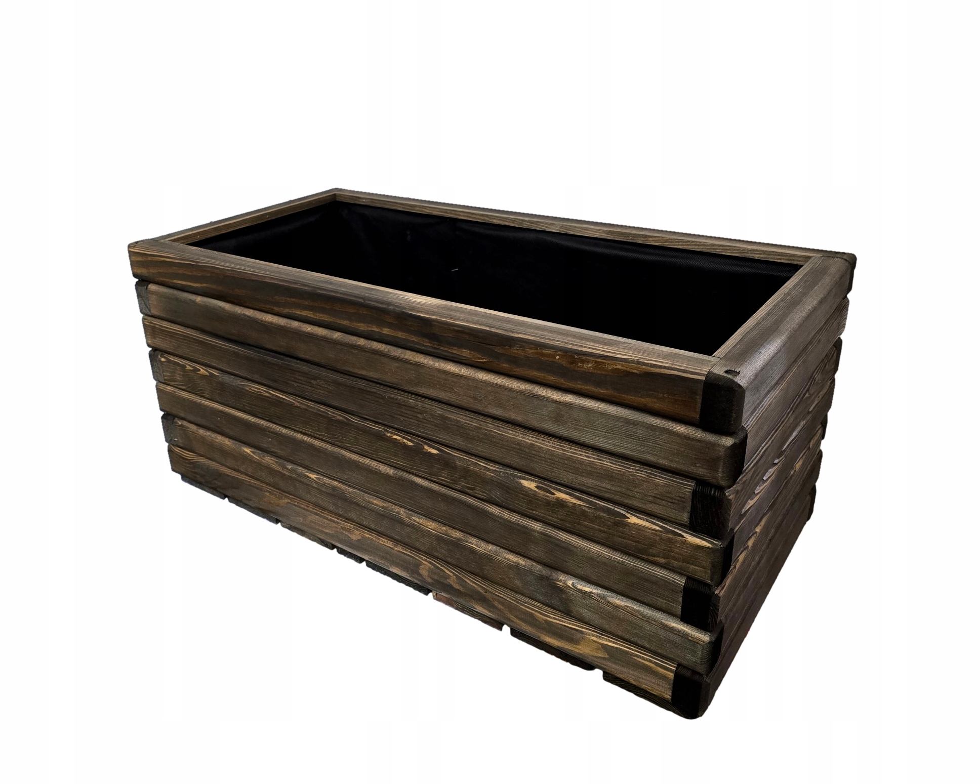 Drevený záhradný kvetináč veľký impregnovaný 80/40/40 cm Palisander