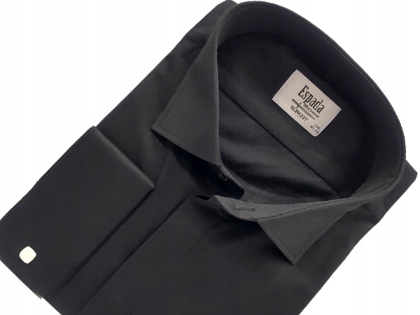 

Czarna Gładka Na Spinki Koszula Slim L 41/42