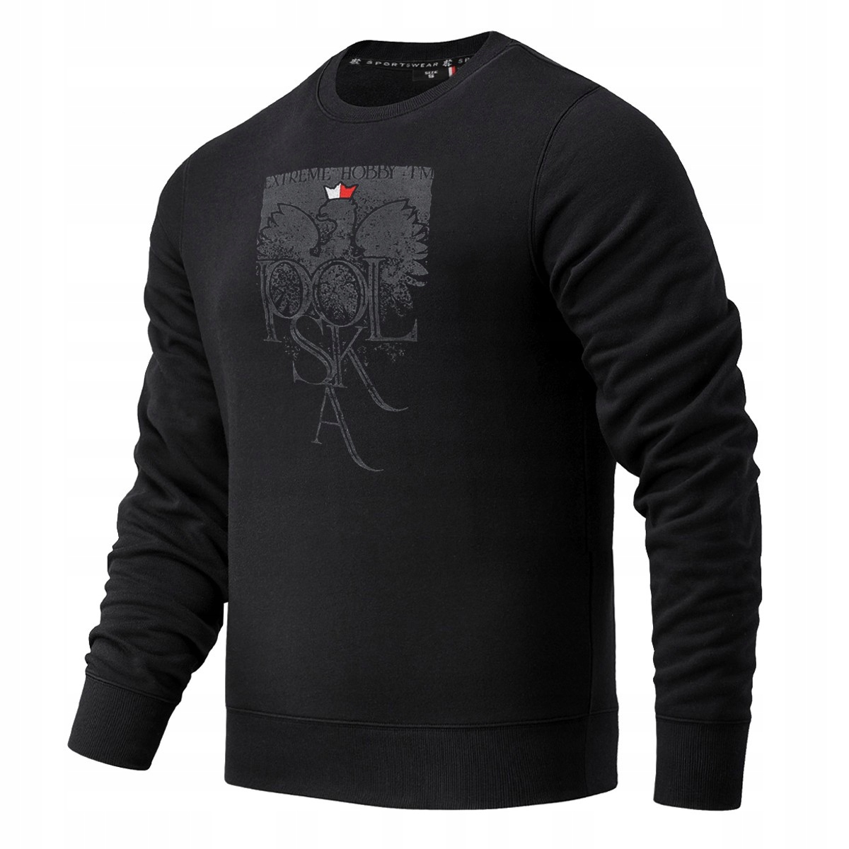 Bluza Męska Patriotyczna Polska bawełniana czarna Extreme Hobby Patriot 3XL
