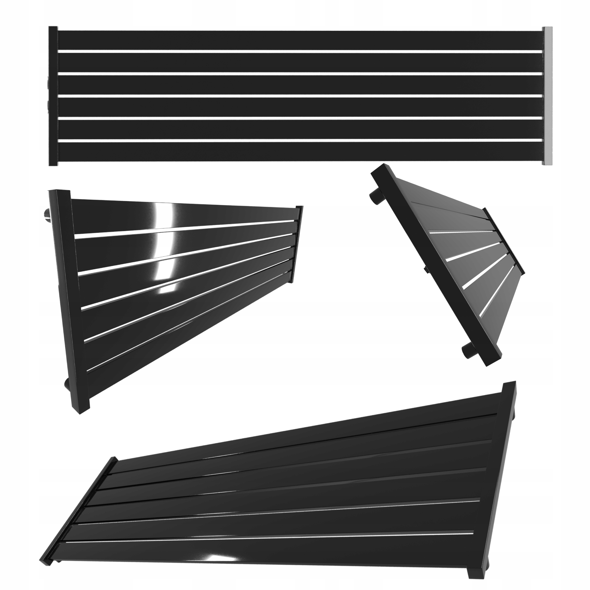 Dekorativní radiátor Lotus úroveň 61x160 Černý Lesk