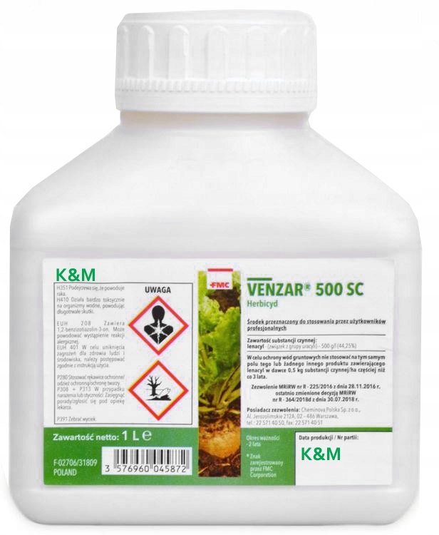 

Venzar 500SC 1L Chwasty Buraka Powschodowo Rdest