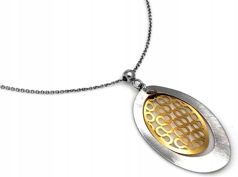 Stříbrný náhrdelník 925 pozlacený přívěsek prolamovaný ovál r45 cm jako dárek