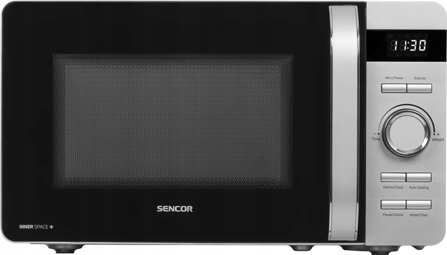 Mikrofalówka Kuchenka Mikrofalówka 800W Sencor 8 Auto Programów Srebrna LCD