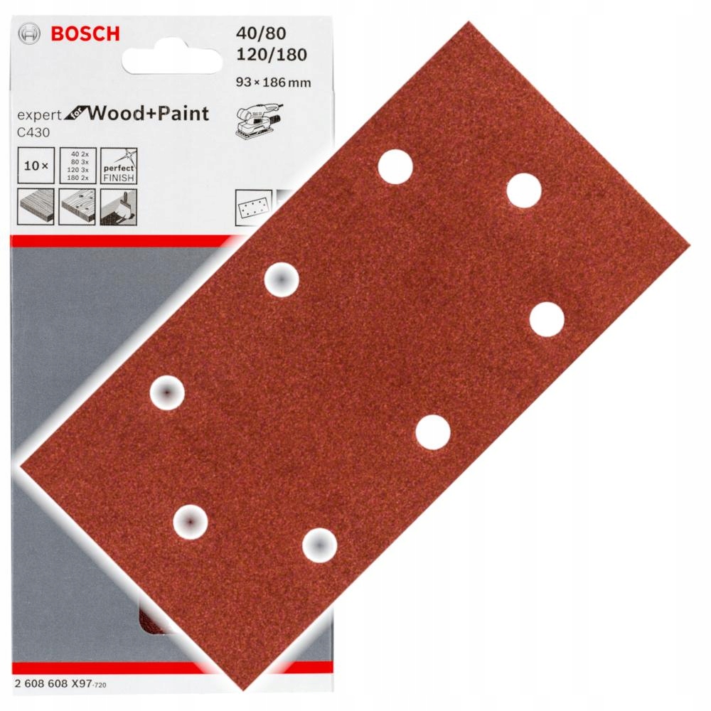 

Papier ścierny Bosch C430 93x186 gr.40/80/120/180