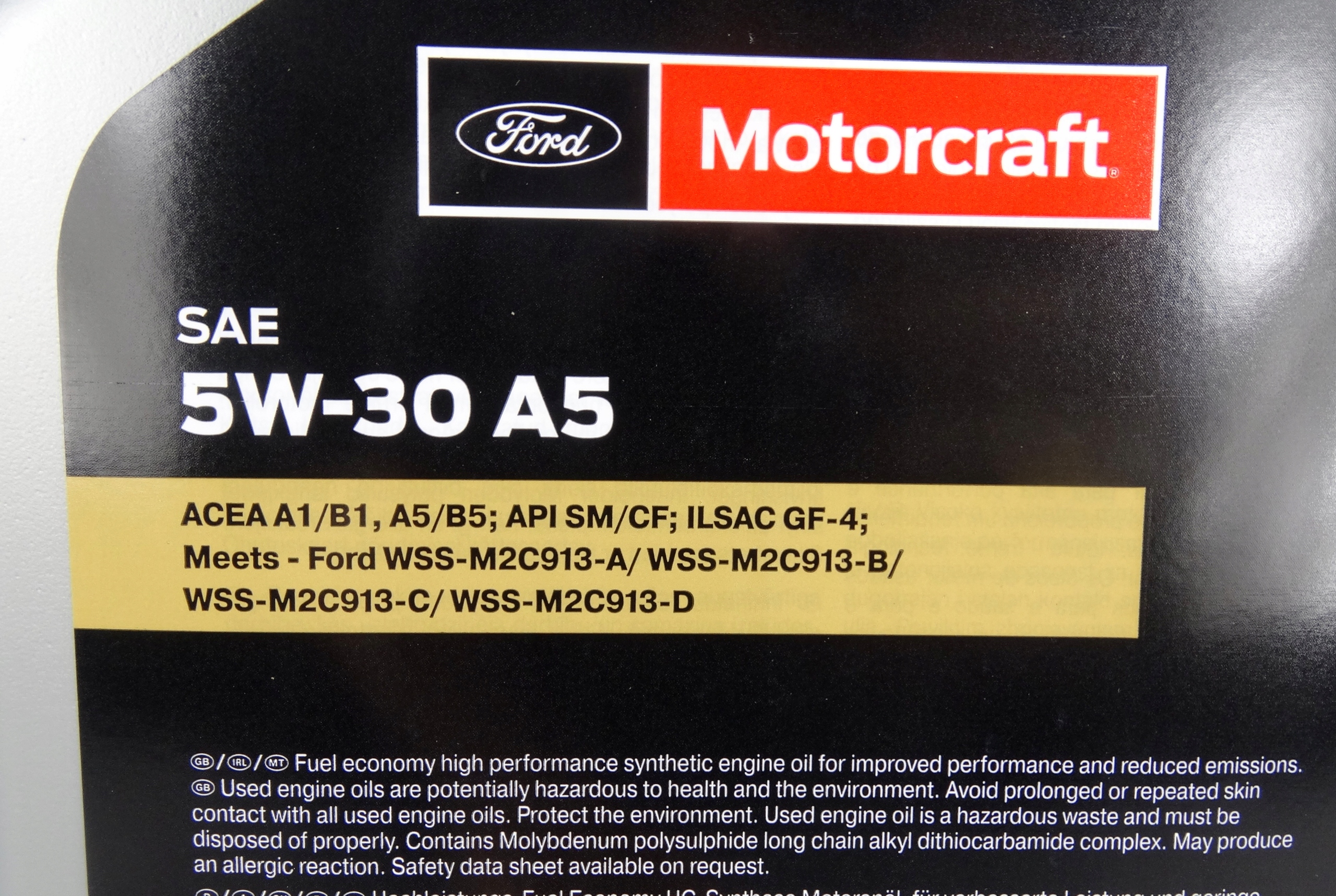 Ford Formula F 5w30 WSS-M2C913-C MOTORCRAFT A5/B5