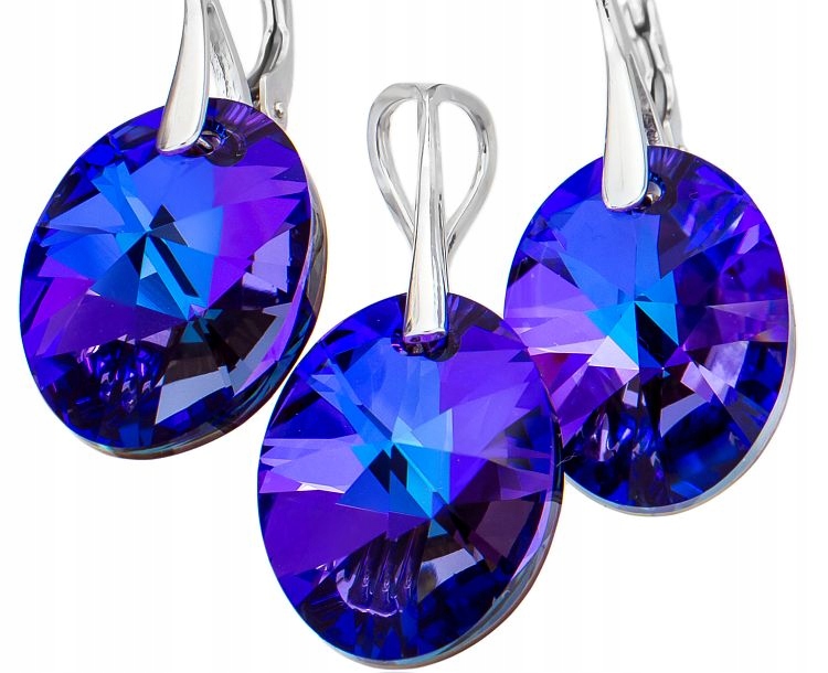 Krystaly Náušnice Přívěsek Helio Stříbro Arande