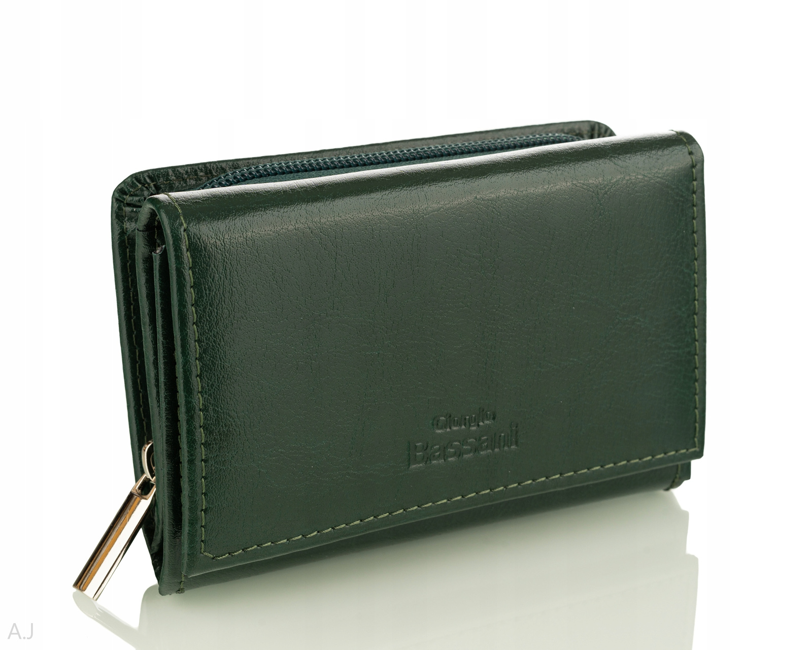 Dámská kožená peněženka střední velikosti na zip, Polský výroba