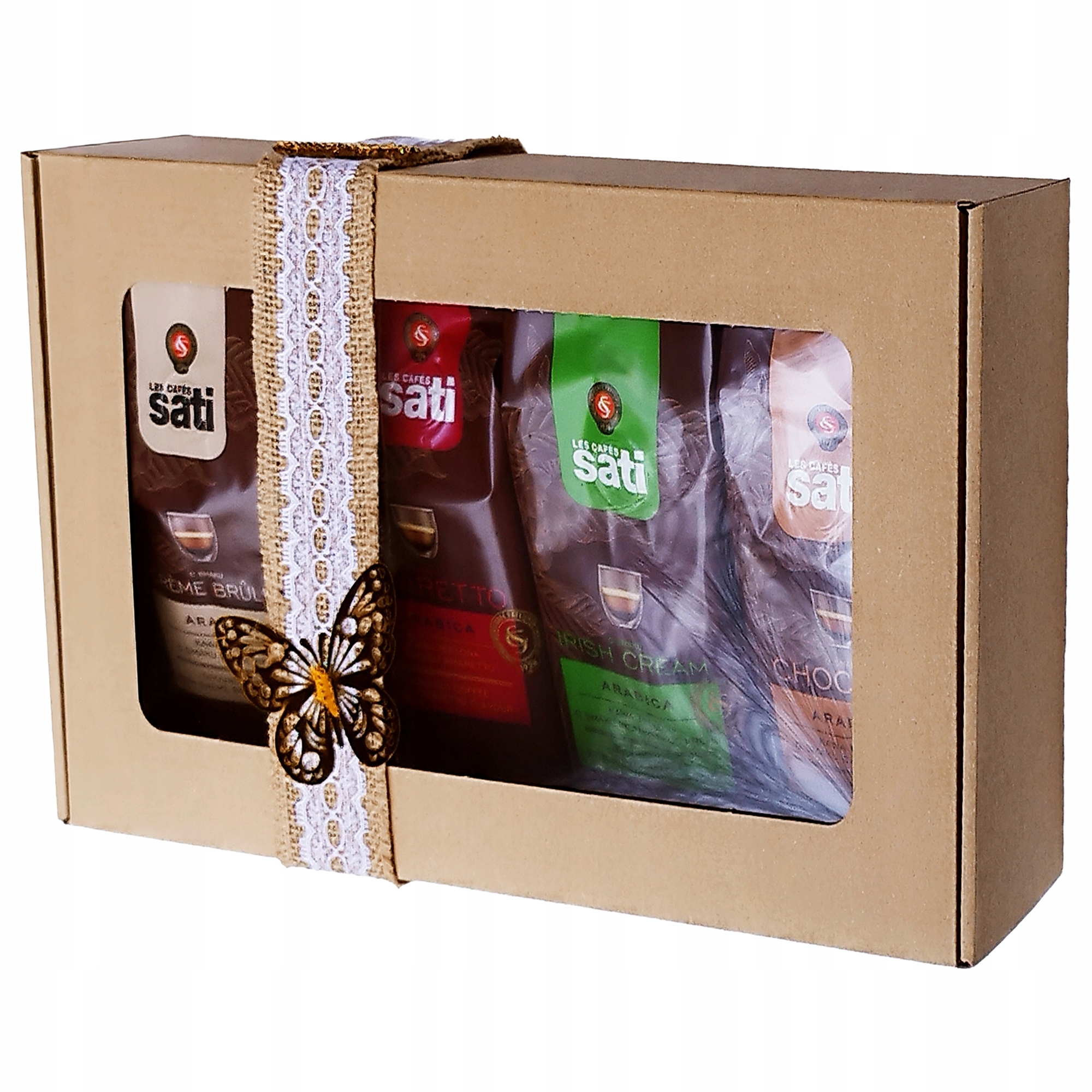 Prezentowy zestaw kawowy Sati 4x250g (kawy smakowe)