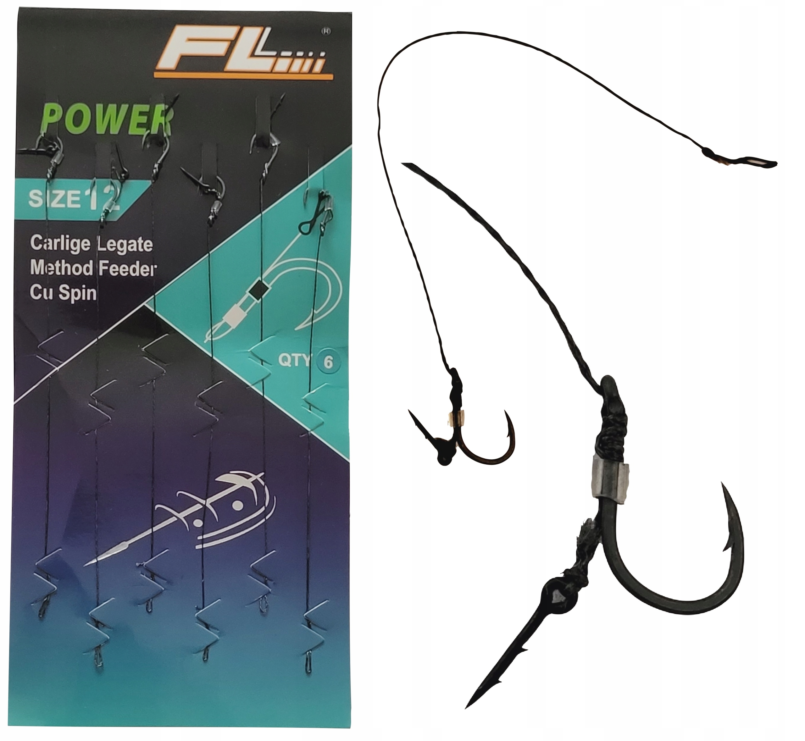 Haki teflonowe Power z igłą do Metody Method Feeder 12