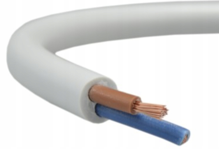 Przewód kabel OMY linka 2x0,75 H03VV-F biały mat