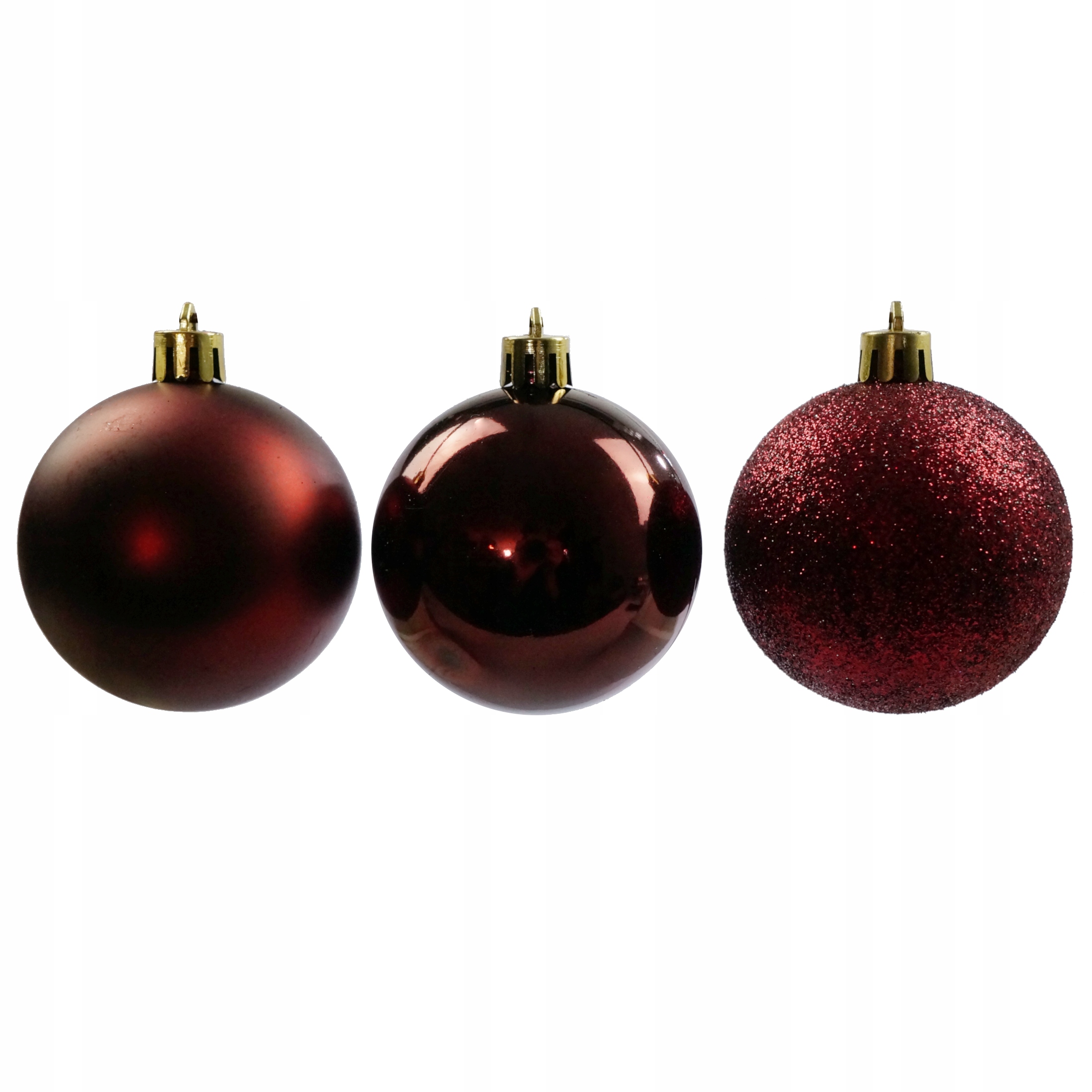 

Bordowe bombki na choinbkę komplet 12 szt. 6 cm