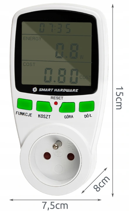 WATOMIERZ MIERNIK LICZNIK ENERGII ELEKTRYCZNEJ AMPEROMIERZ WOLTOMIERZ Marka Smart Hardware
