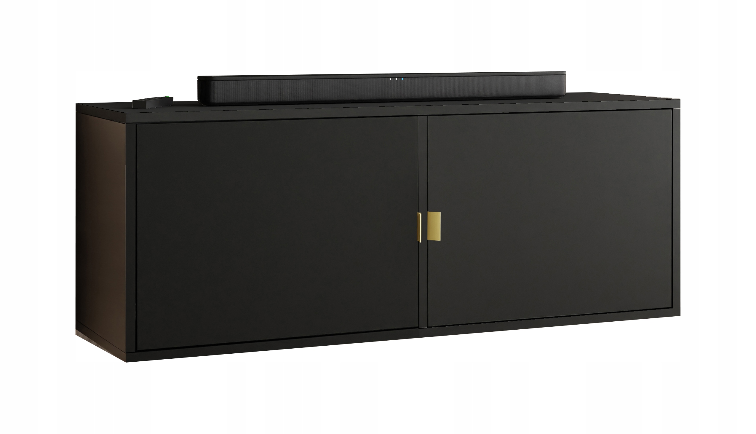 Rtv skříňka Luna 2 zlaté úchytky s předními částmi, černá