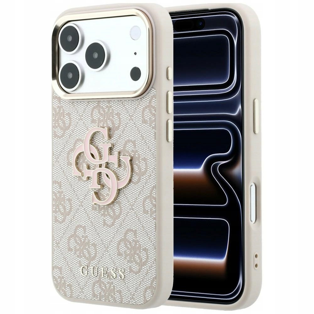 Pouzdro Guess 4G & Big Resin Logo pro iPhone 18 Pro 17 Pro růžové