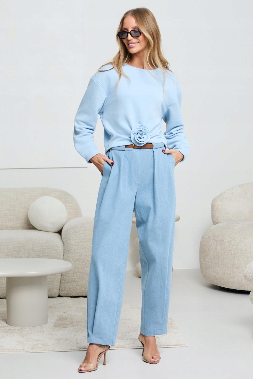 Dámské modré kalhoty Velikost M Polský Výrobce