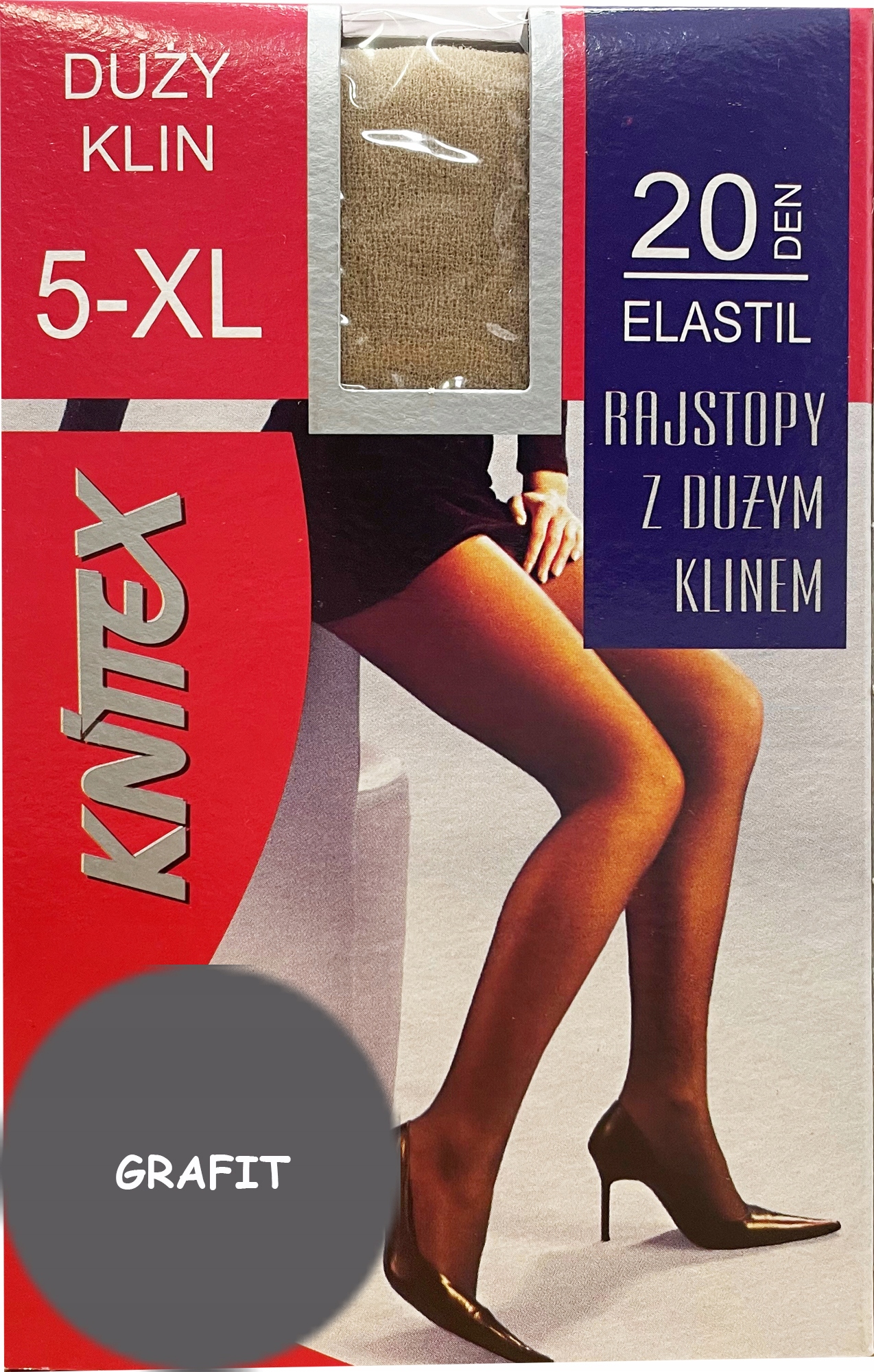 

Knittex rajstopy Elastil 20 den Grafit # 5 XL
