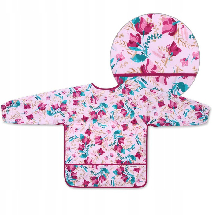 BABYONO FARTUSZEK DZIECIĘCY Z RĘKAWAMI ŚLINIAK Z DŁUGIM RĘKAWEM 6m+