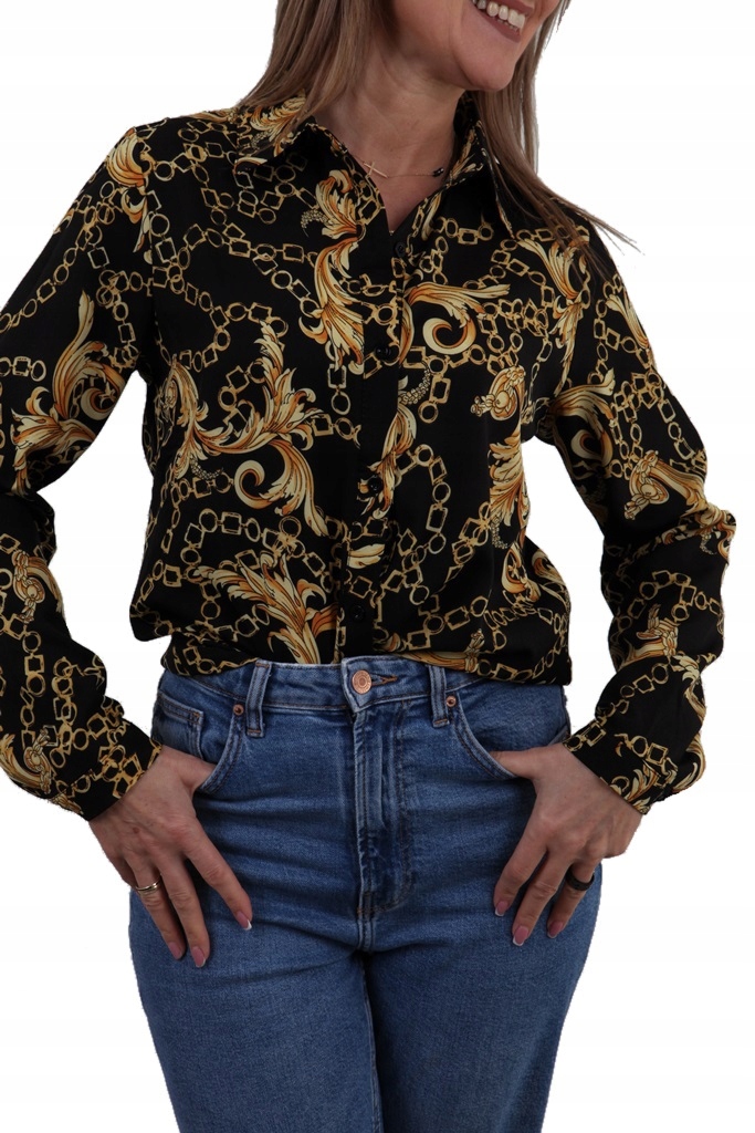 

Lekka Koszula Delikatna Bluzka Print *XL