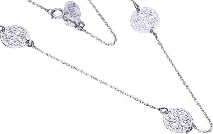 Stříbrný náhrdelník 925 s prolamovanými kroužky 2,35 g, ideální dárek, módní vzor