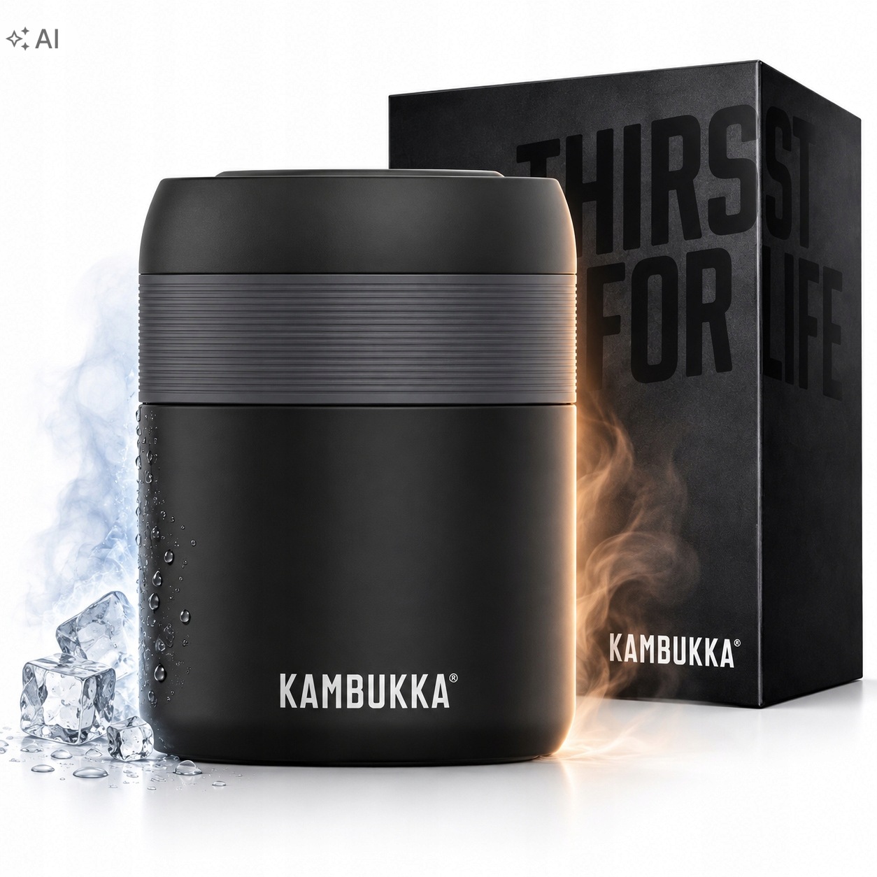 Termoska na oběd, termonádoba na oběd Kambukka Bora 600 ml Matte Black
