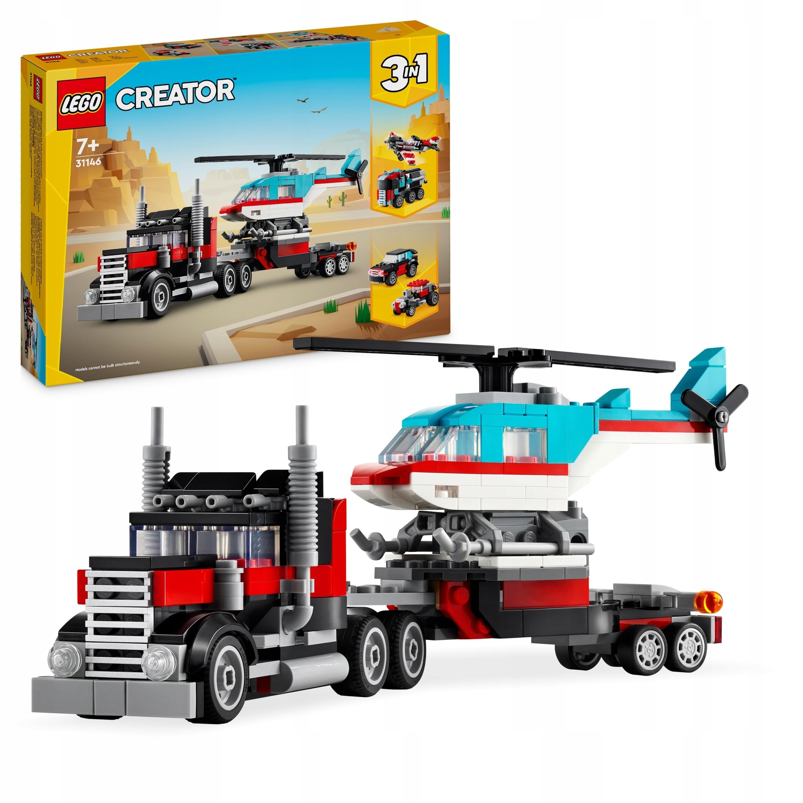 Lego Creator 31146 Nákladní auto s plošinou a vrtulníkem