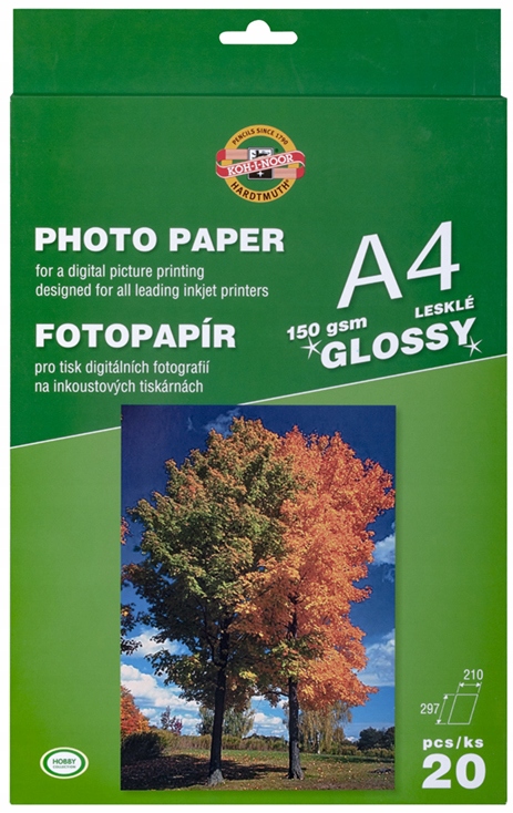 Fotopapír A4 150g lesklý, 20 listů, Koh-I-Noor Komplet Fotografického Papíru