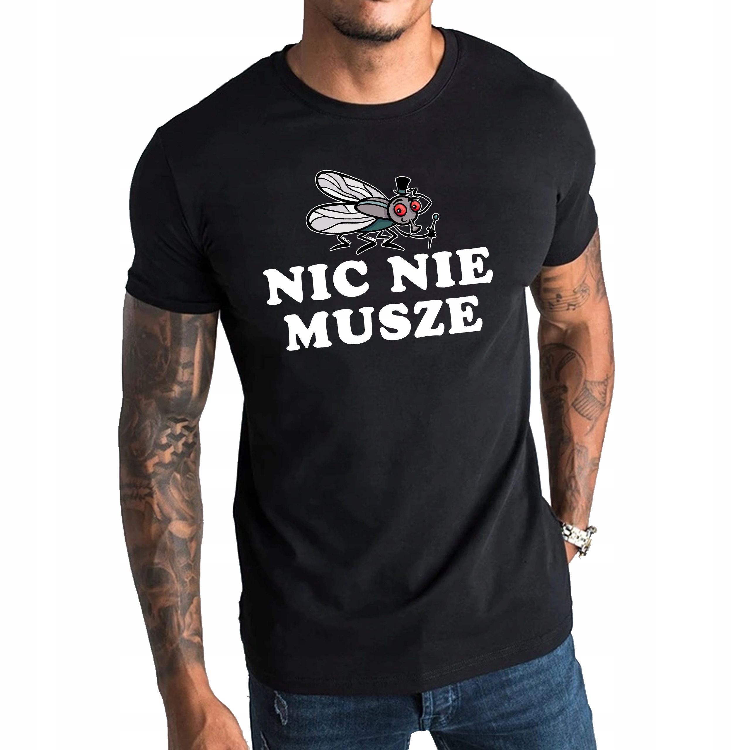 

Koszulka męska T-shirt śmieszna Nic Nie Musze 5XL