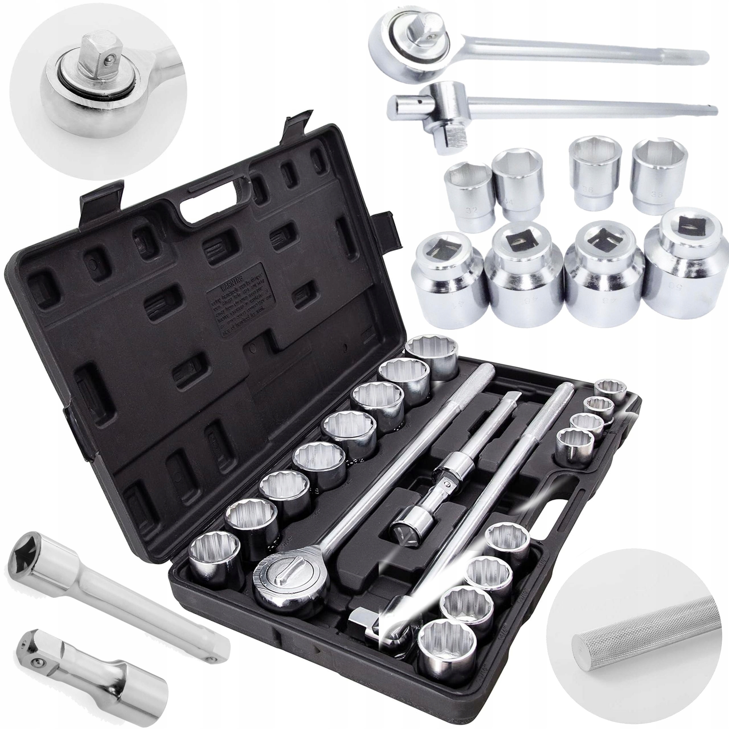 Sada Nástrčných Kľúčov Nadstavce 3/4" 12-HRANNÉ Tir 19-50MM 21ks Kufor