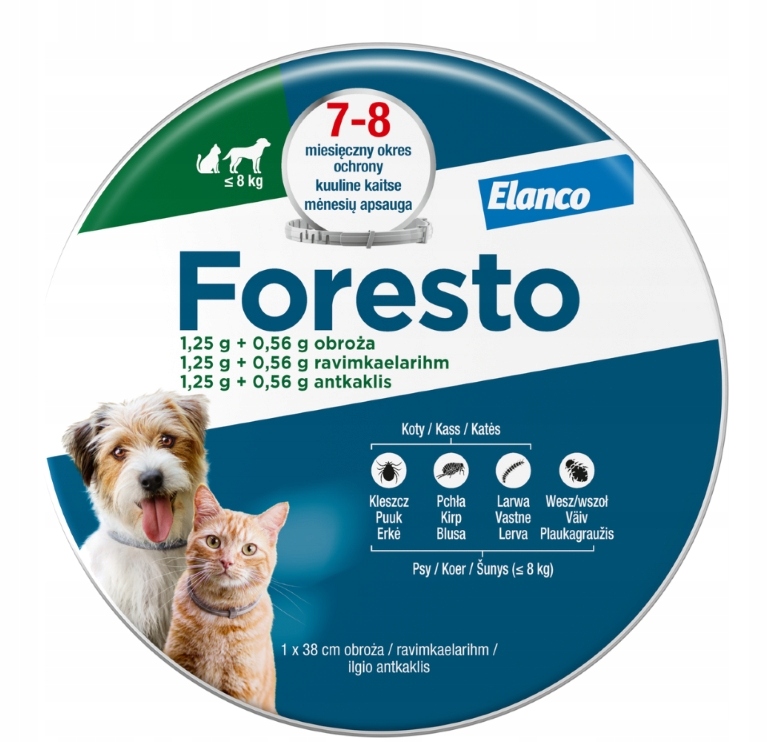 Elanco Foresto obroża dla psa i kota poniżej 8 kg długość 38 cm