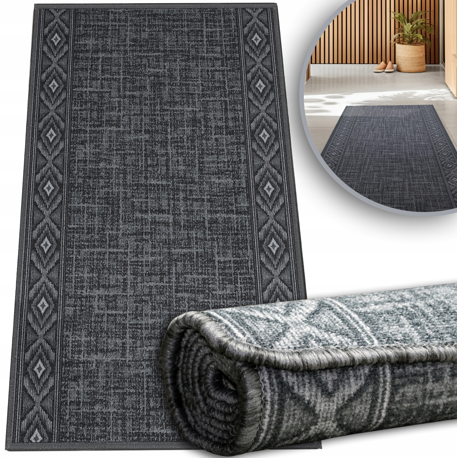 Koberec Měkký Koberec Protiskluzový Univerzální Dekorativní 80 x 250 cm