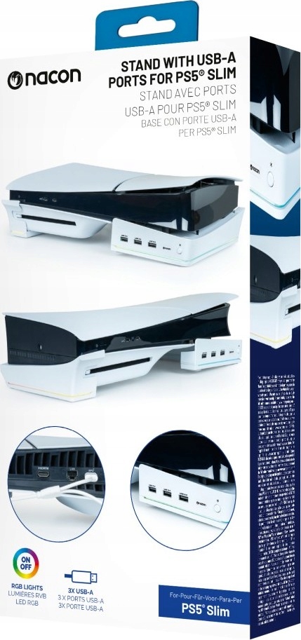 Nacon PS5 Slim Podstawka na konsolę Rgb z Hub Usb