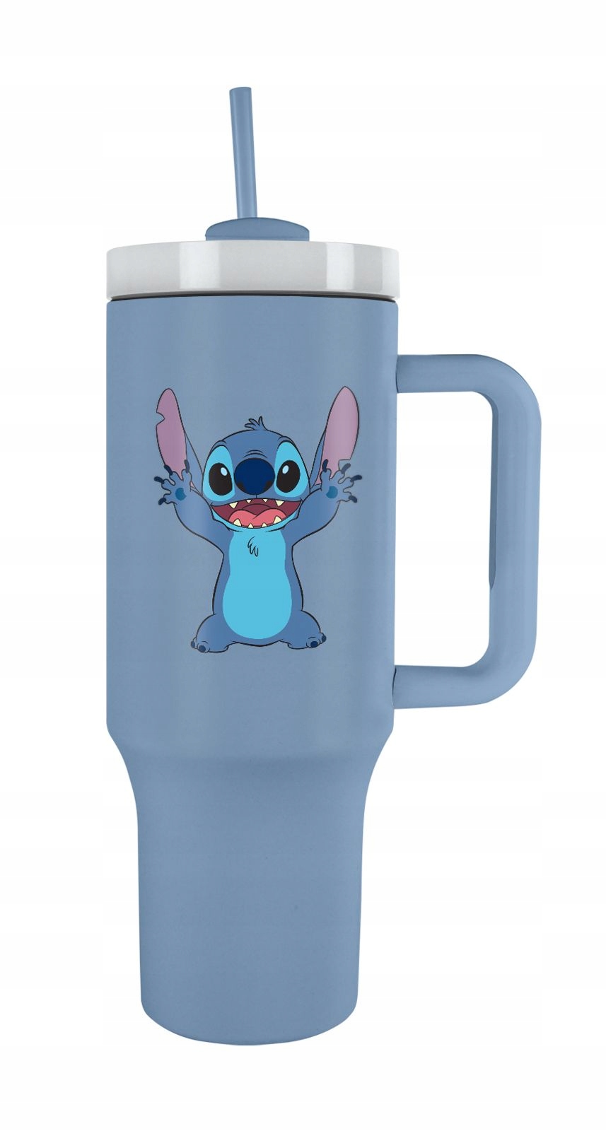 Termohrnek s uchem Stitch Waving Termos s brčkem pro děti 1200 ml