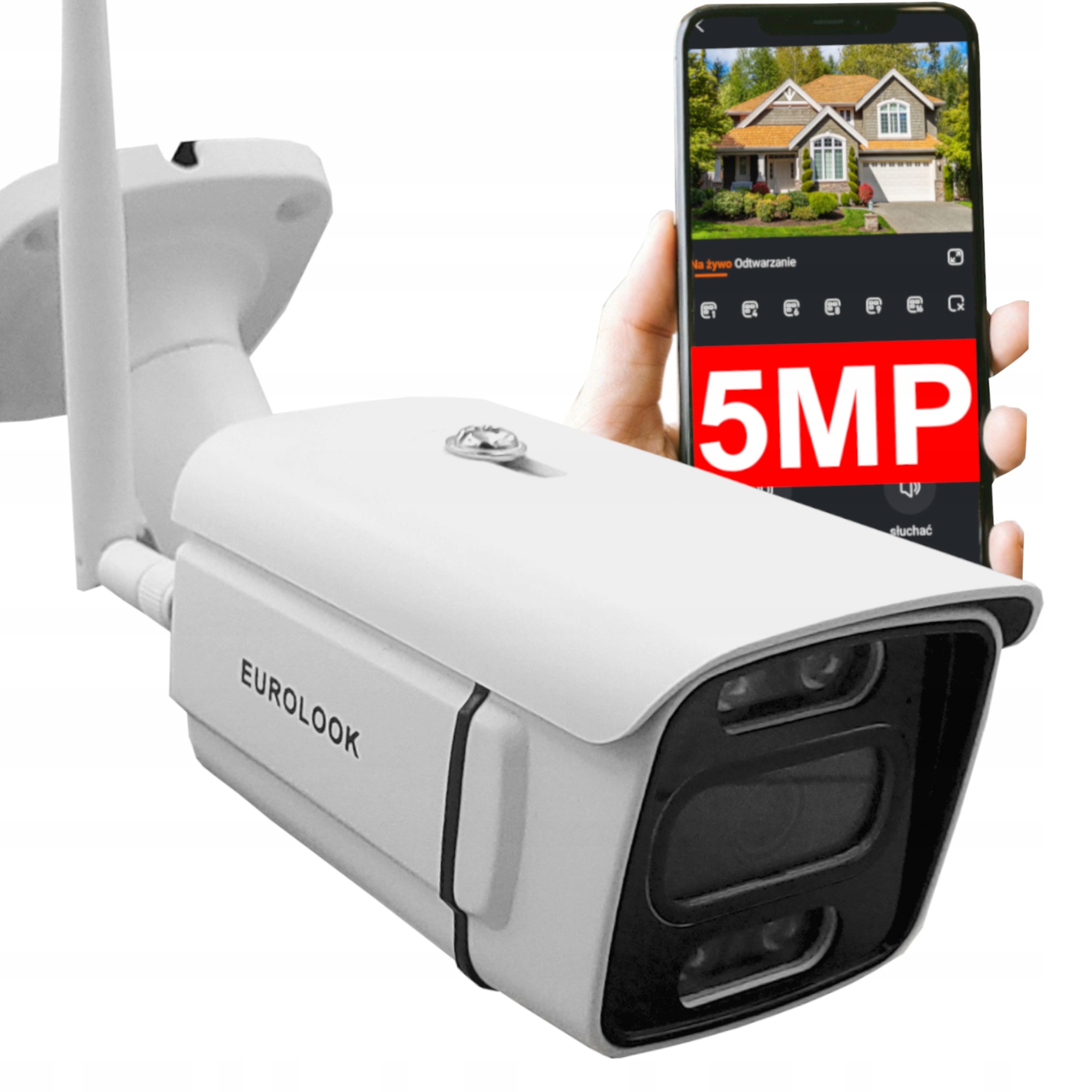 

Tubowa Kamera Zewnętrzna Ip WiFi 5MPx Full Hd Zoom