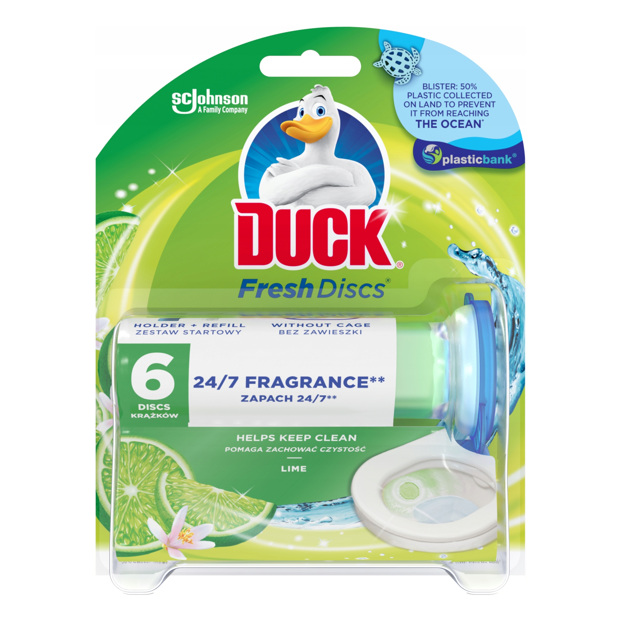 Duck Fresh Discs Lime żelowy krążek WC 36 ml