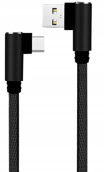 

Kabel Usb-c 3A Qc 10W Miękki Kątowy 3M 480Mbps