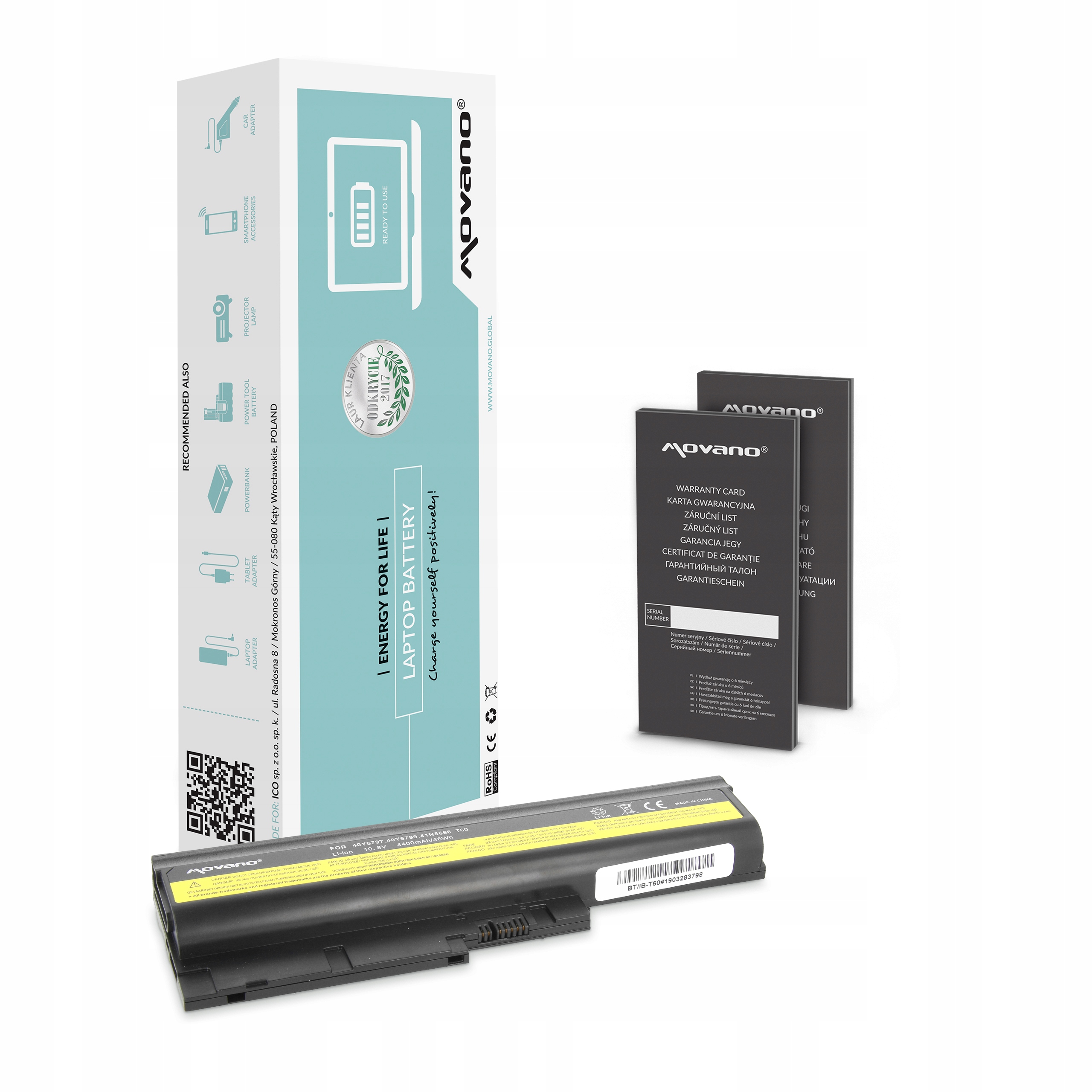 Bateria do Lenovo ThinkPad R60 R61 T60 T61 W500 SL500 SL400 T500