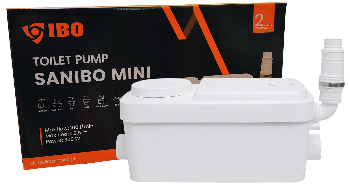 Pompa Wc Sanibo Mini Łazienkowa Przepompowania Ścieków Rozdrabniacz Ibo