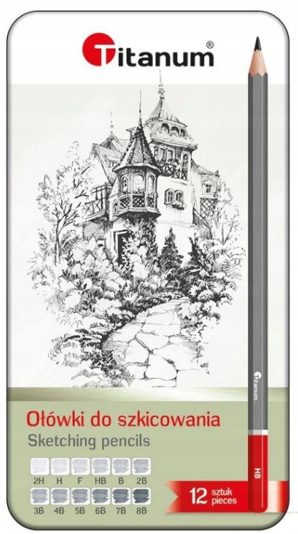 OŁÓWKI DO SZKICOWANIA TITANUM 12szt.
