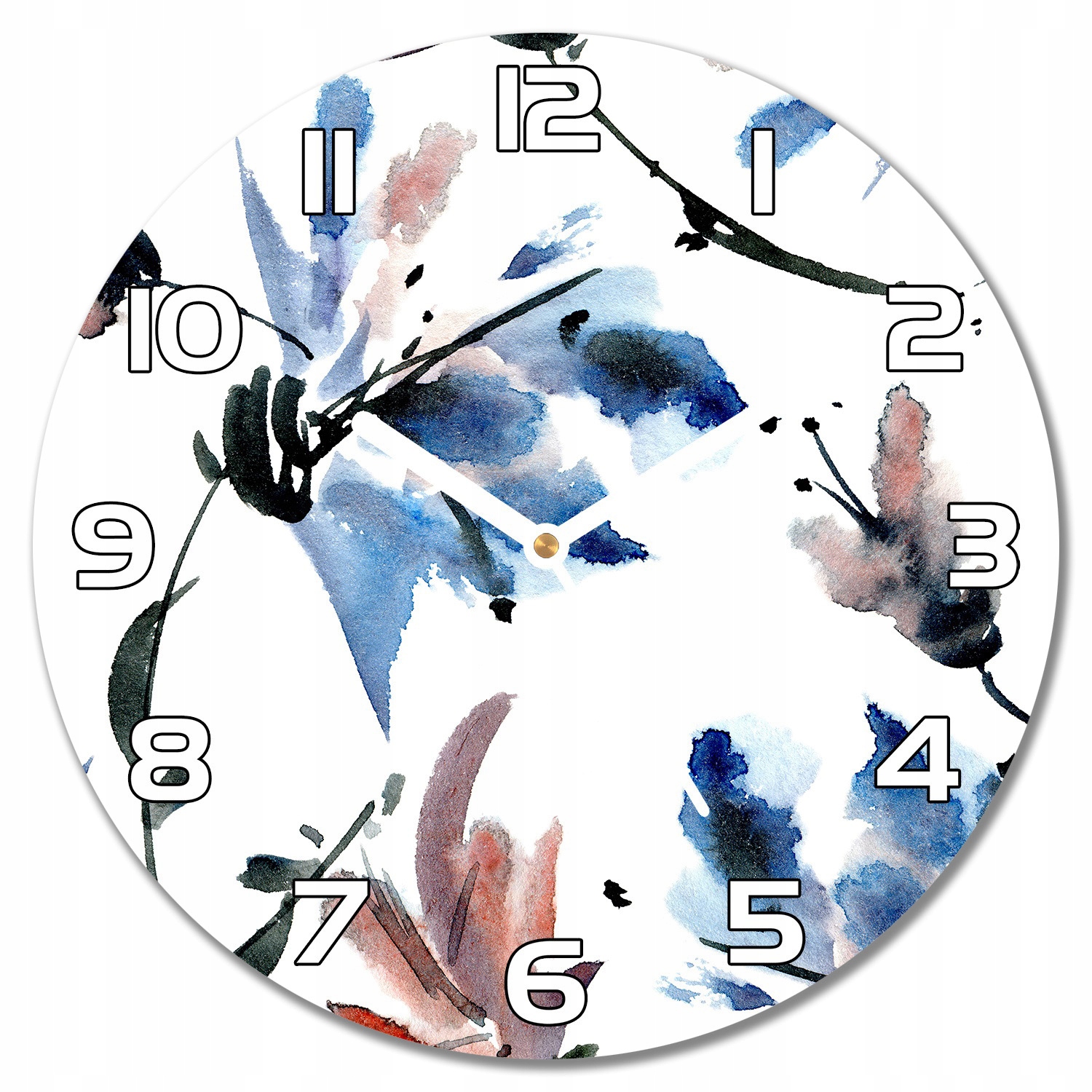 

Zegar na szkle hartowanym Akwarela kwiaty f30 cm