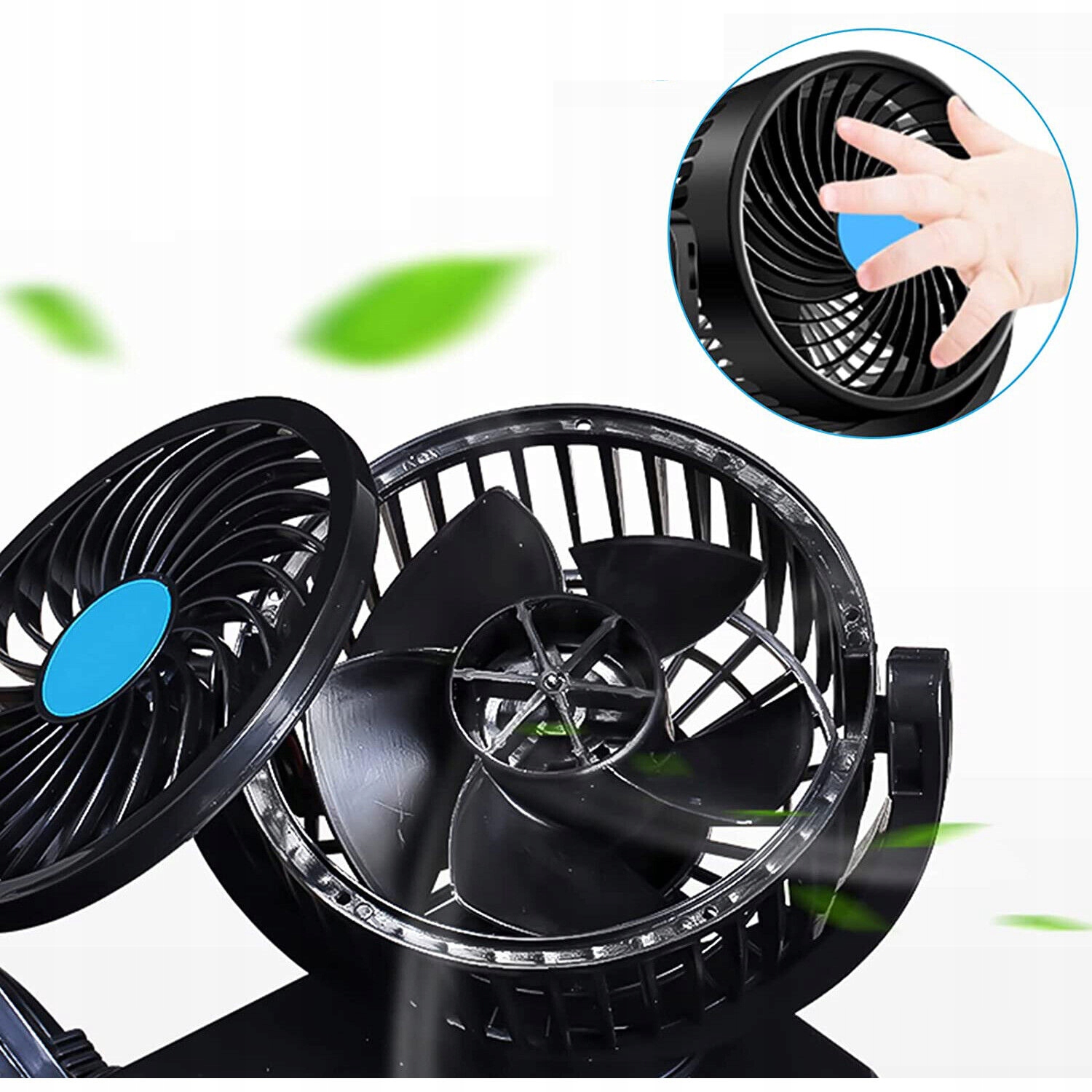 12 V WENTYLATOR SAMOCHODOWY, WENTYLATOR SAMOCHODOWY Z PODWÓJNĄ GŁOWICĄ Producent inny