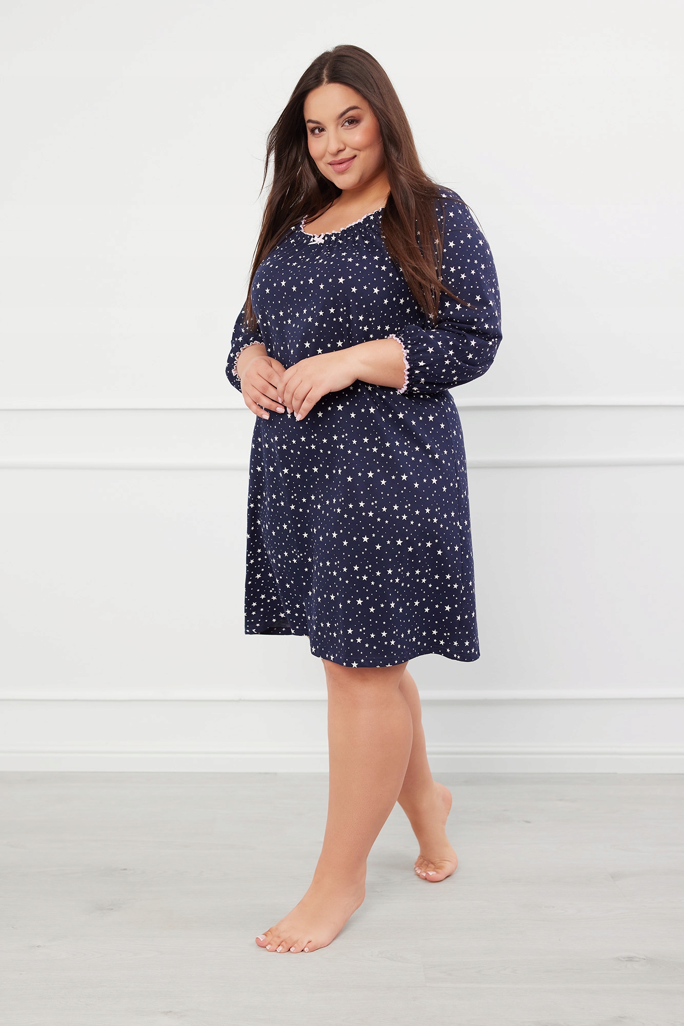Dámská Tričko noční 3/4 rukáv, XXXL, elegantní bavlna Italian Fashion