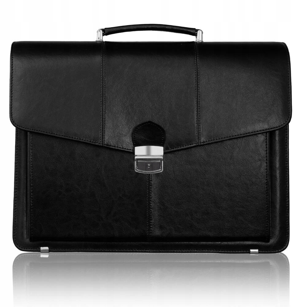 Skórzana teczka męska na laptopa czarna - Tizano TS17 Marka inna