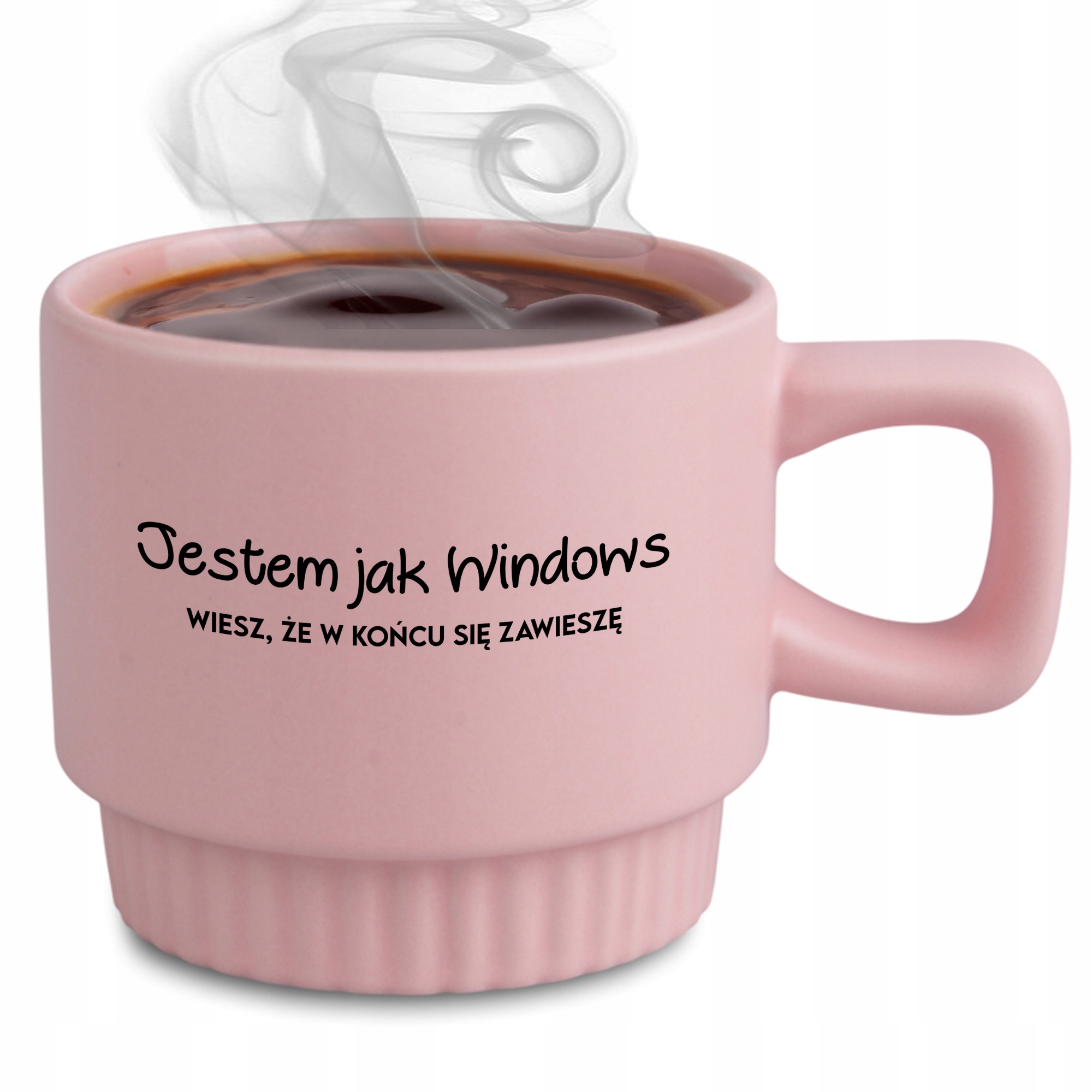 Ryhovaný Hrnček, Elegantný Darček Do Práce V Kancelárii, Ružový, Som Ako Windows