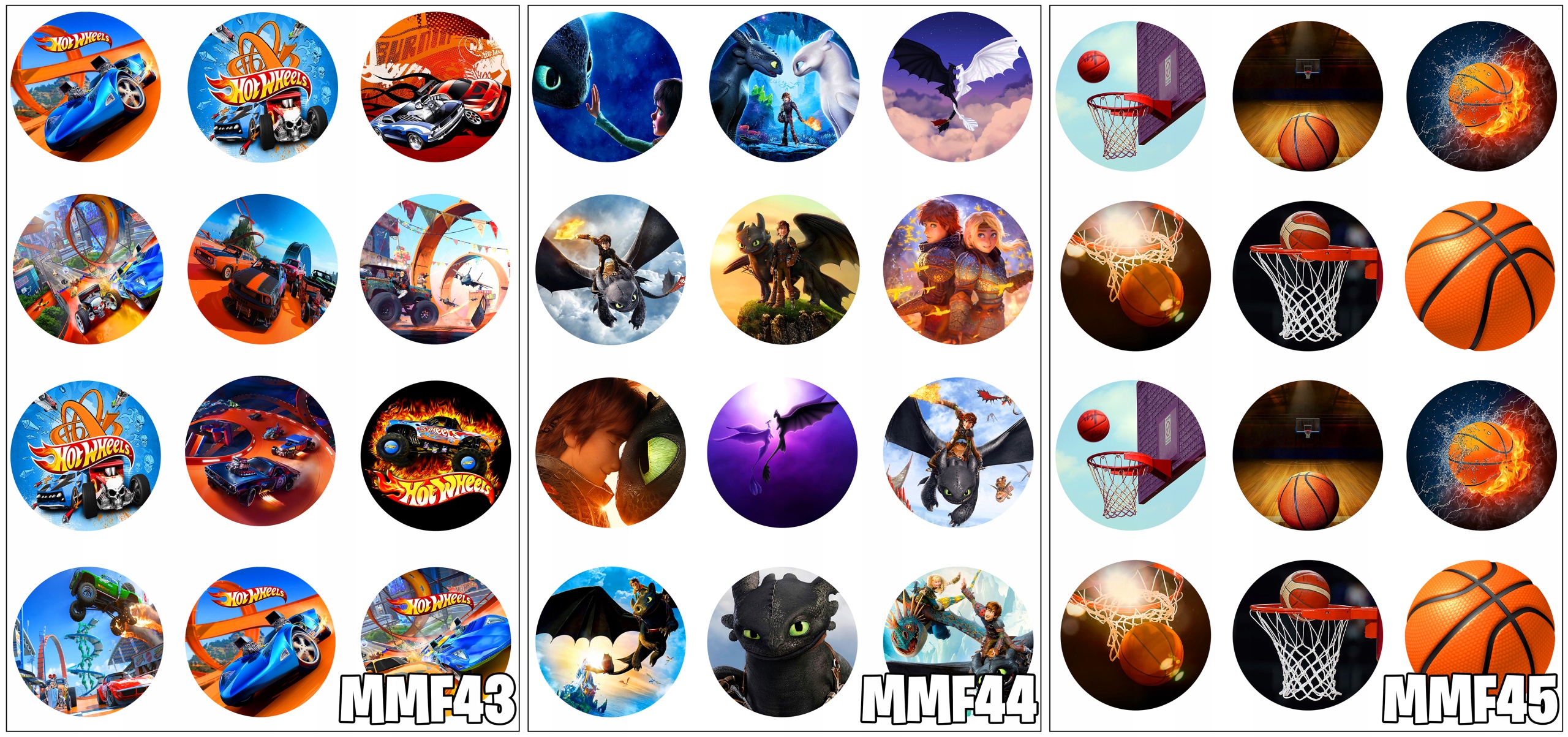 OPŁATEK NA MUFFINKI CIASTECZKA DRAGON BALL 12 SZT Rodzaj ozdoby waflowe