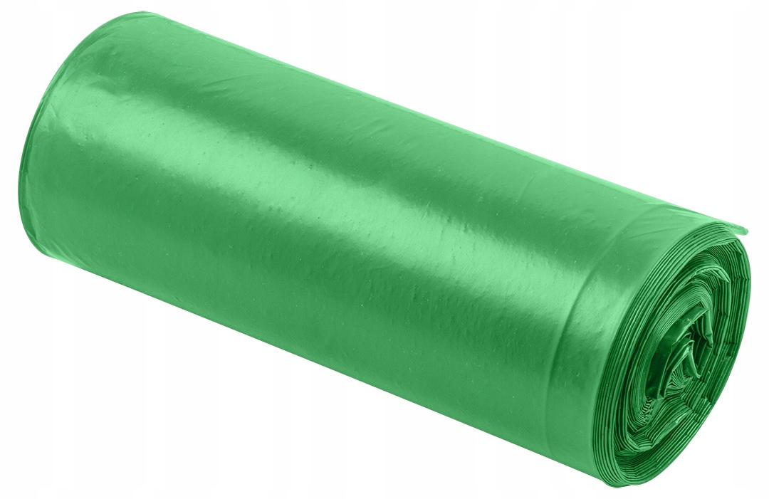 Worki na odpady 200 L, zielone z taśmą, 40 mic, 10 szt. Pojemność 200 l